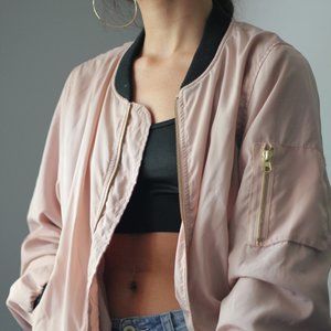 Blush Pink Bomber Jacket